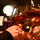 wine glasses clinking